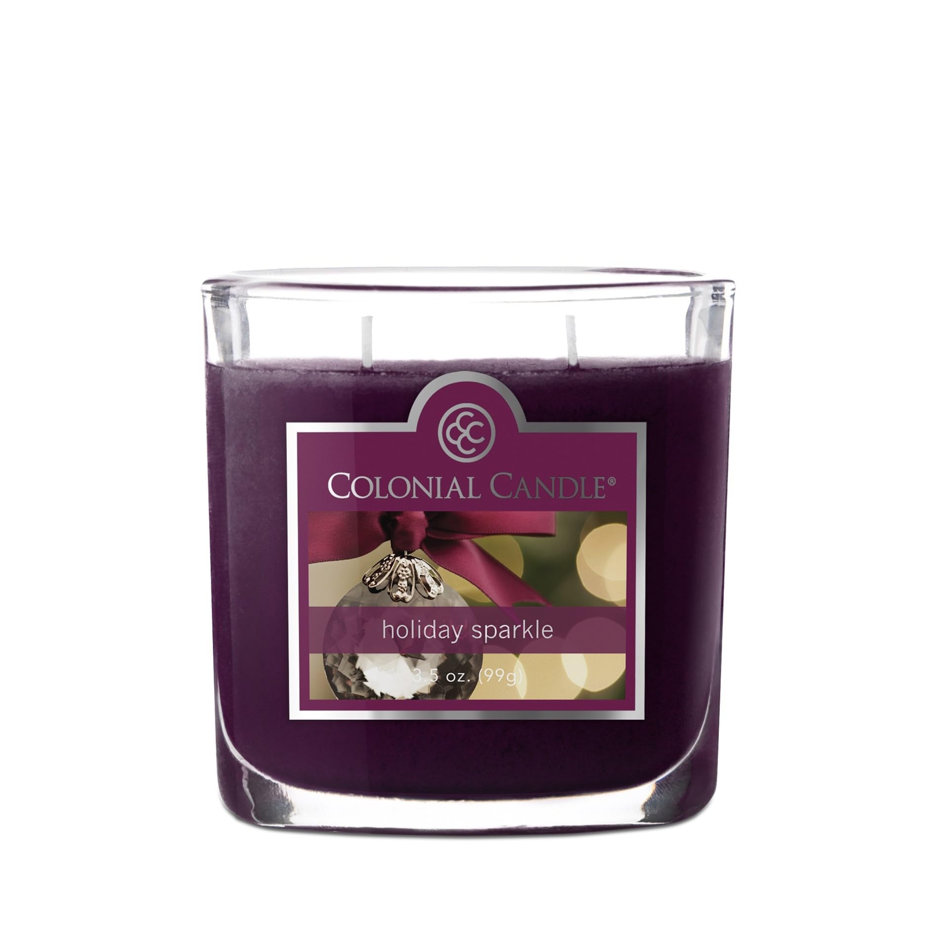 Colonial Candle Holiday Sparkle Scented Jar Candle, 2 Wick, 3.5 oz, Mottled Wax Candle