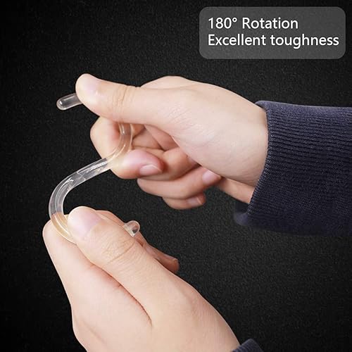 Miniatura 5 de Qulable Anillos de cortina de ducha, 12 ganchos de plástico en forma de gota, ganchos para barra de ducha de baño, fácil cierre a presión (negro)