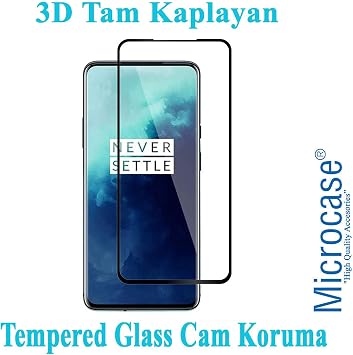 Microcase Oneplus 7T Pro İnce 0.2 mm Soft Silikon Kılıf + 3D Curved Tempered Glass Ekran Korum