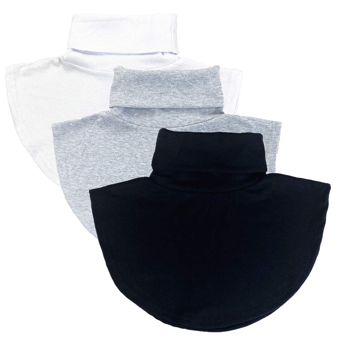 WDragon 3pcs Womens Fake Turtleneck Collar Neck Dickey False Half Top Shoulder Cover Multicolor