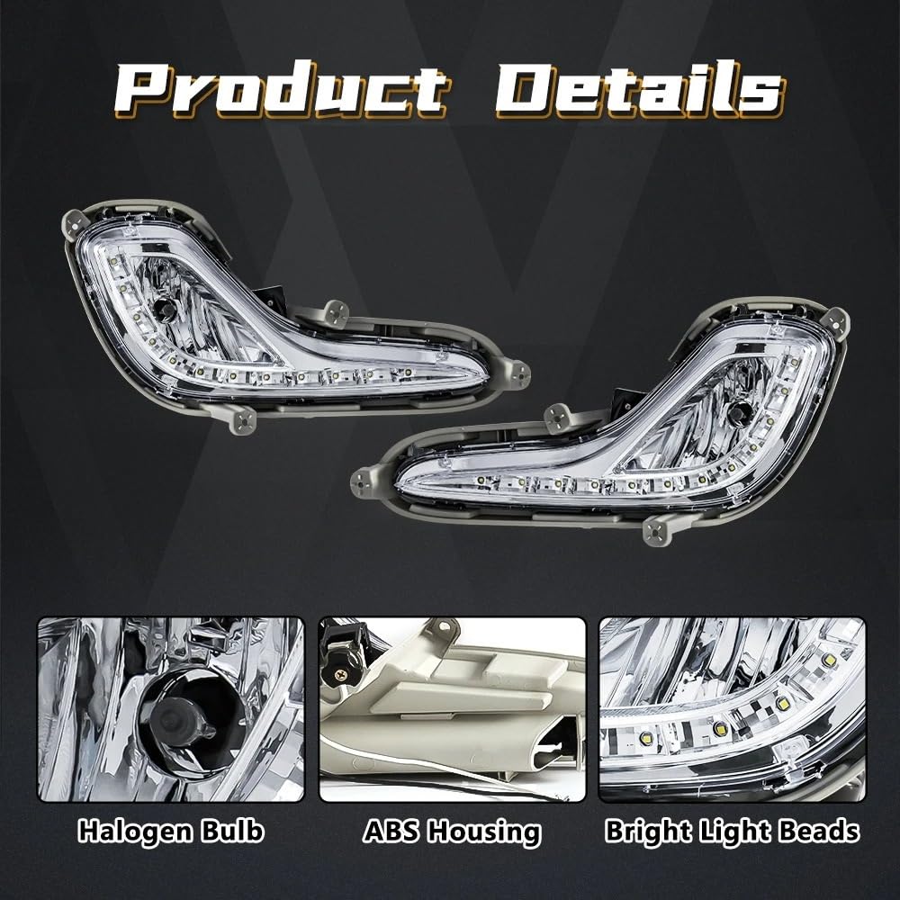 Antiniebla Luces Diurnas LED DRL Para Hyundai Para Accent 2012-2017 Faros Antiniebla Delanteros Impermeables
