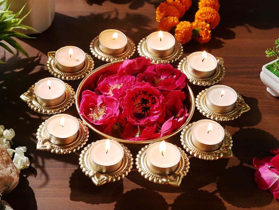 PALMARY Metal Decorative Metal Diya Traditional Diya Urli Tealight Holder Golden Bowl for Floating Flowers Home,Office Wedding Decor Size 10 Inches (B0CQHD3DTZ) Amazon Price History, Amazon Price Tracker