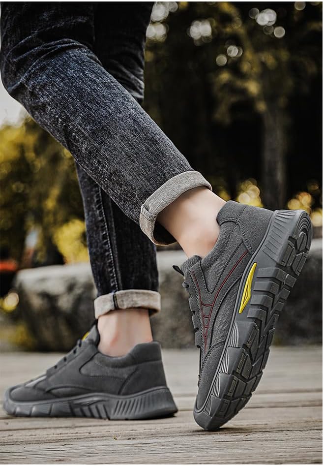 Men's casual work boots for outdoor activities, mountaineering, traveling - slip-resistant, durable, stylish and versatile.
