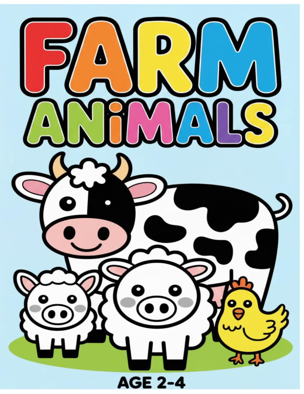 Farm Animals Colouring Book for Toddlers with Autism: Bold and Easy Coloring Pages of Cows, Pigs, Sheep, Chickens, Horses, and More for Calm Creative Fun