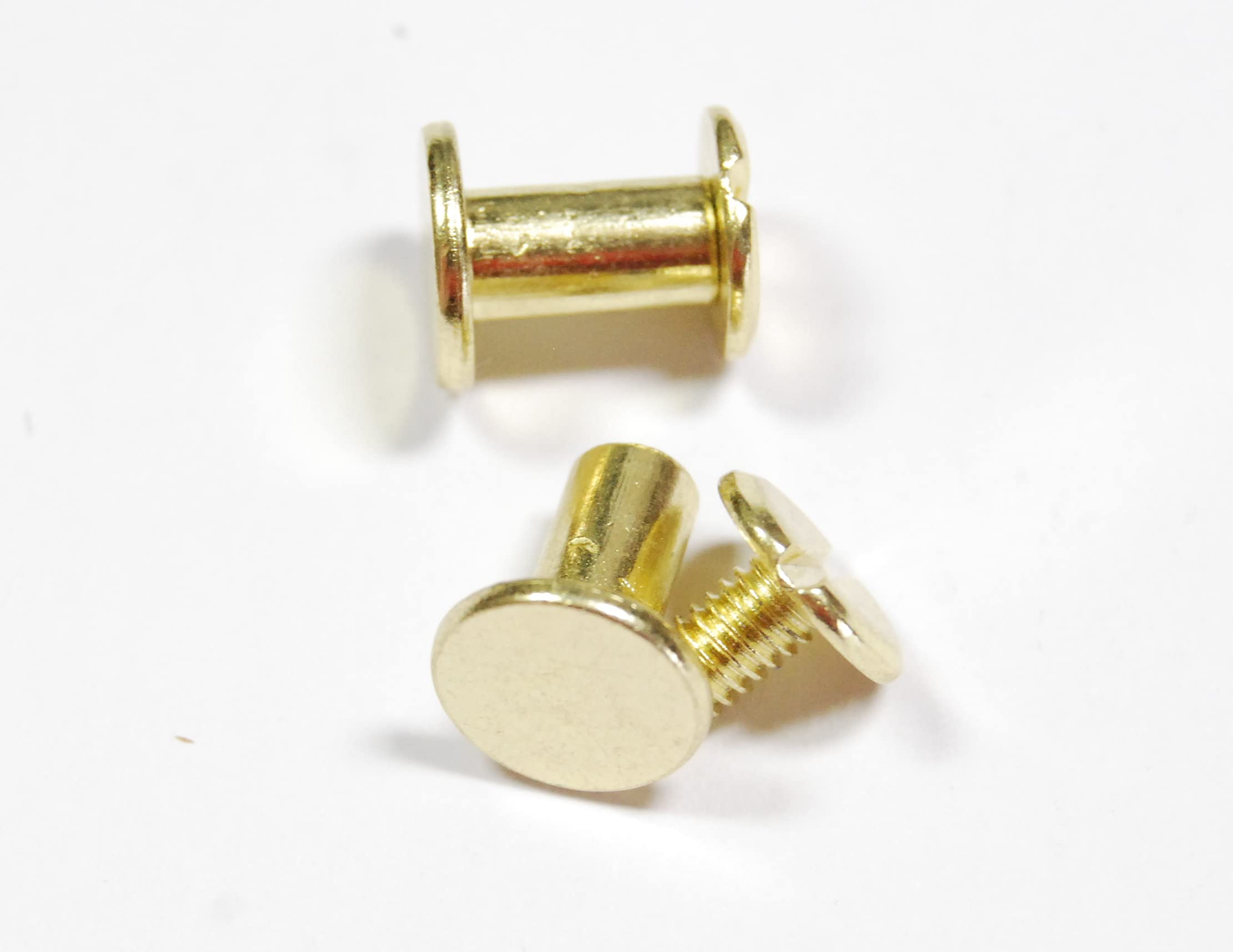 celloexpress Chicago Screws - Iron Fasteners | Interscrews | Binding Posts | Partition Screws (10mm Gold, Pack of 10) โ image 1