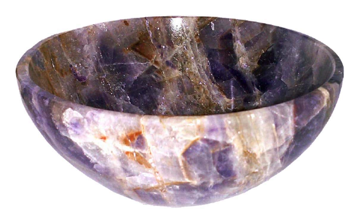 Indian Fashion Hut Amethyst Reiki Bowl Hand Carved Crystal Spiritual Healing Energy Gemstones