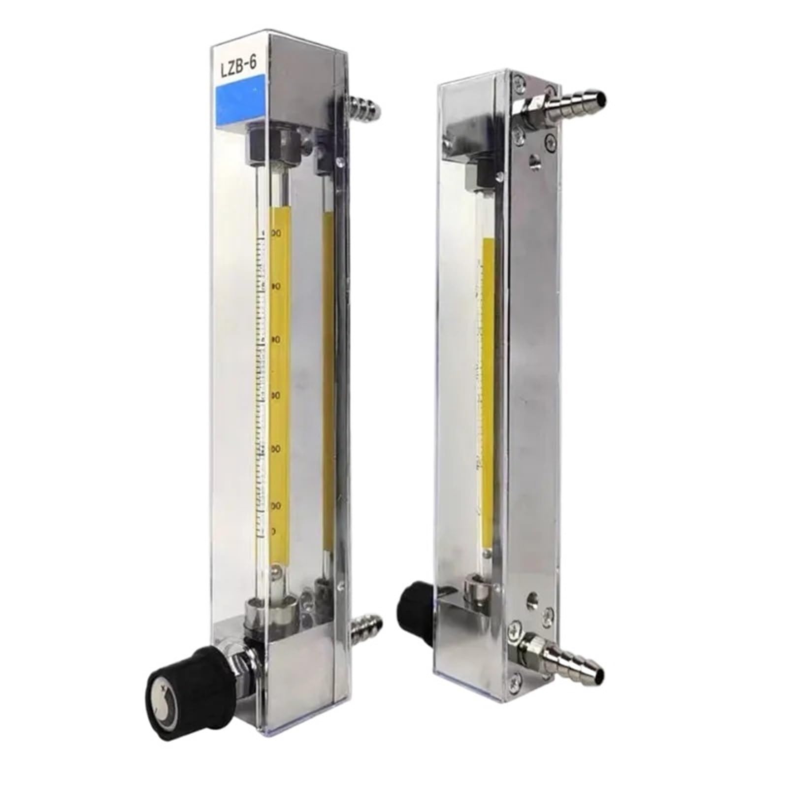 1 medidor de flujo de agua de acero 304 S. Rango de 0 a 1000 ml/min. Rotámetro de líquido con válvula de control (0,6-6 ml por minuto)