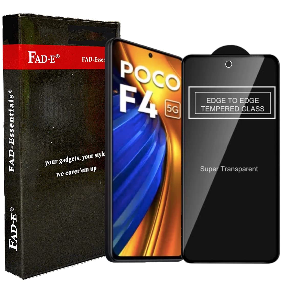 FAD-E Tempered Glass Screen Protector Guard for POCO F4 5G (Transparent), Full Screen Coverage (B0B55365L6) Amazon Price History, Amazon Price Tracker