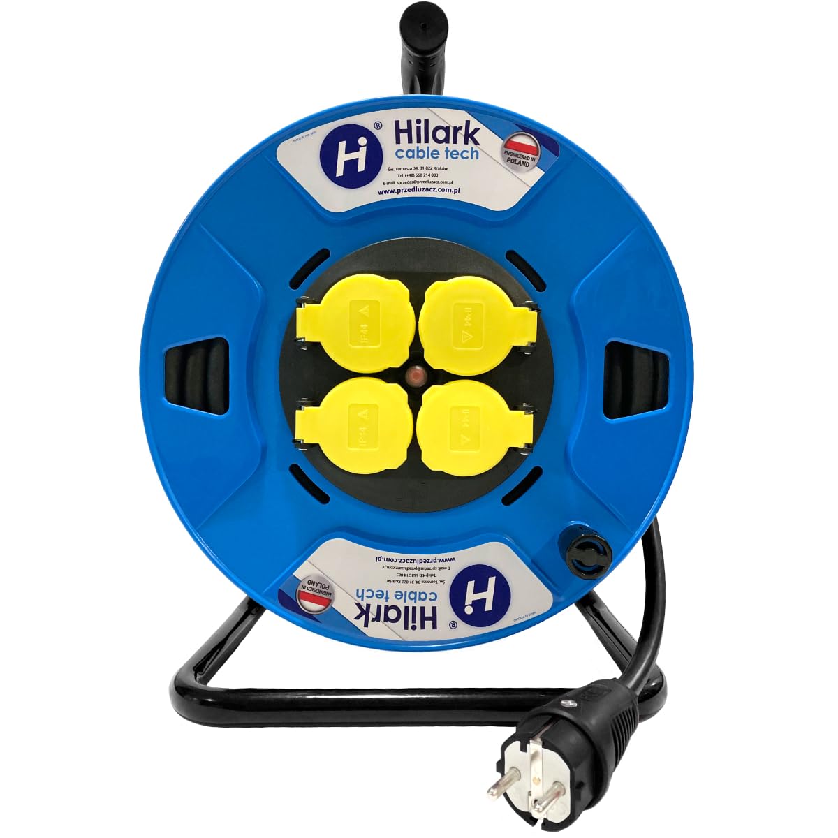 Hilark Cable Tech Enrouleur Cable Electrique H05RR-F 3x2,5 mm2 15m rallonge électrique avec Bloc Prises Professionnelle