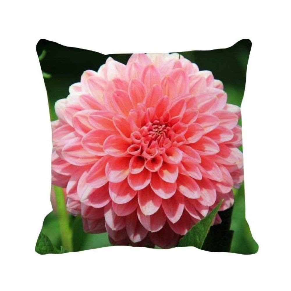 Housse de coussin carrée fleurs de pêche 45x45 cm en coton