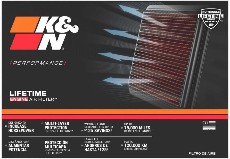 K&N Engine Air Filter: Increase Power & Acceleration, Washable, Premium, Replacement Car Air Filter: Compatible 1983-1999 BMW (316i, 318i, 320i, 325i, iX, 318iS, iC, 518i, 520i, 525i, 750i), 33-2059
