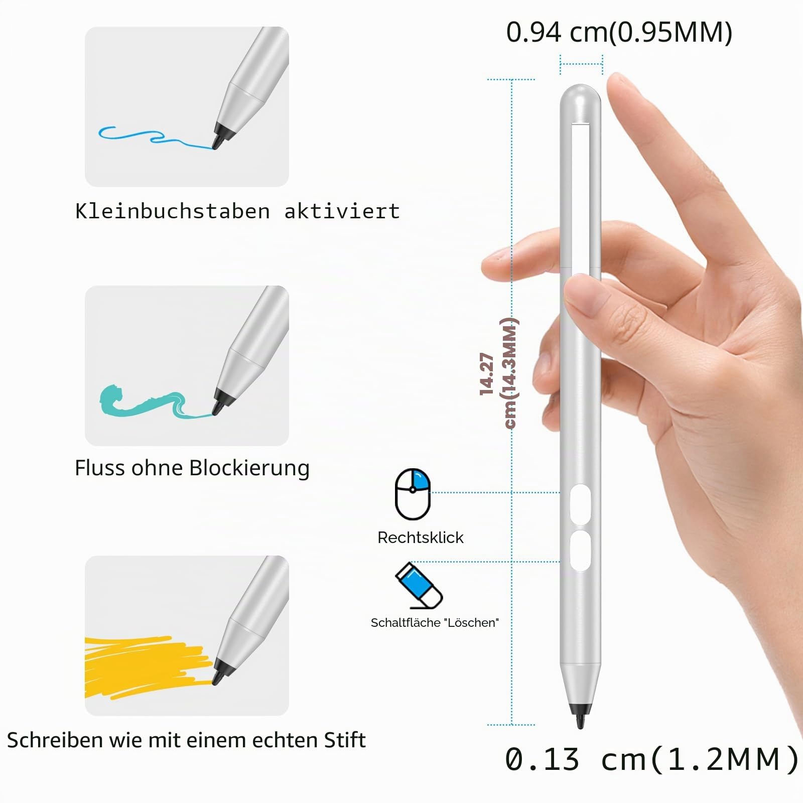 Stylus Stift für HP Omnibook, Pen für HP Envy x360 Pavilion x360 Specter x360 Touchscreen Laptops mit 2500h Akkulaufzeit Palm Ablehnung & 1024 Druckempfindlichkeit