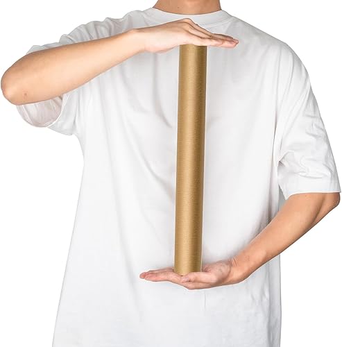 Miniatura 7 de RUSPEPA Rollo de papel kraft dorado  17.5 pulgadas x 32.8 pies  Papel de estraza forrado teñido reciclable perfecto para manualidades, arte,