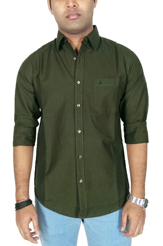 Olive linen shirt mens Clearance