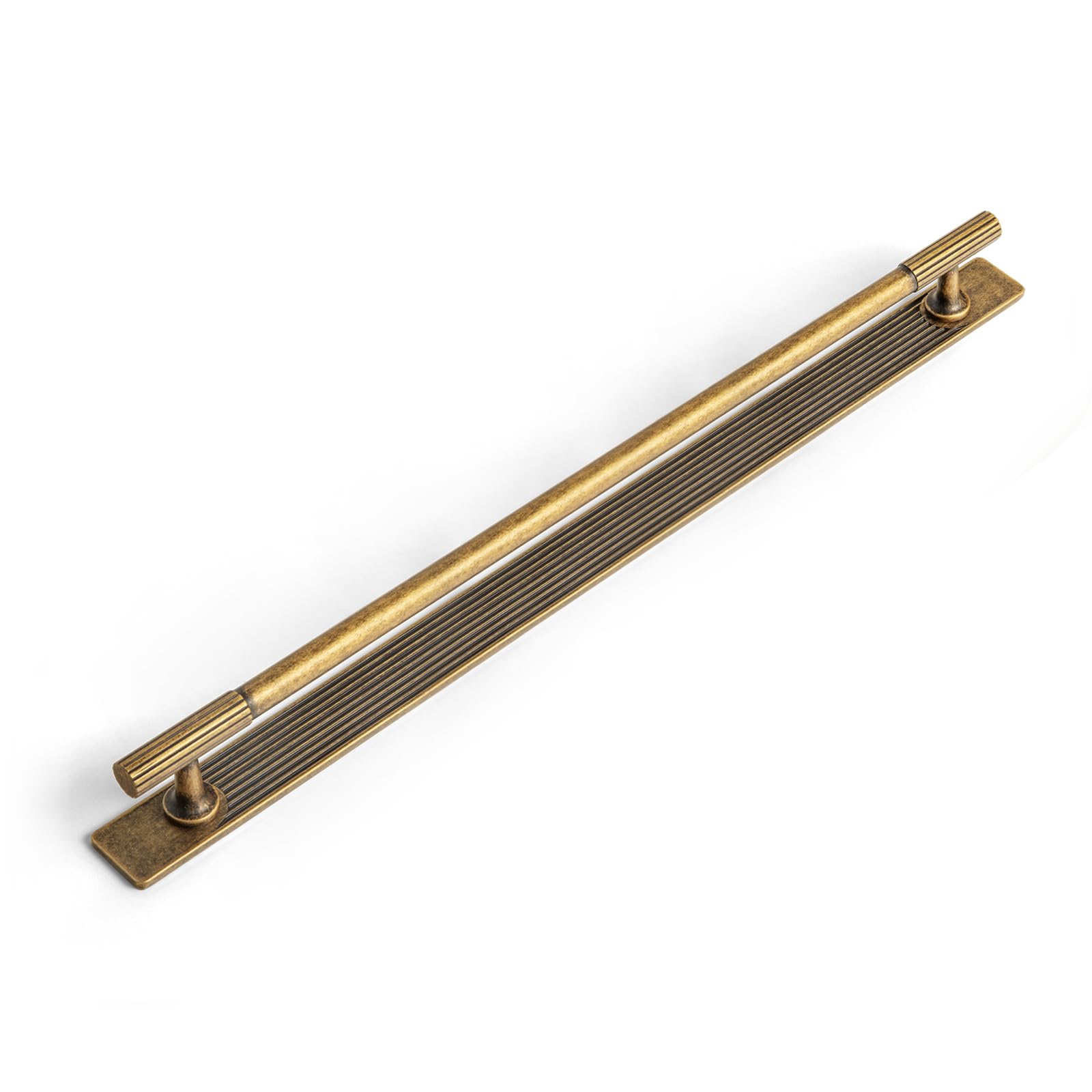 Photo 1 of Goo-Ki Antique Brass Cabinet Handle - 12.6" Hole Center, 2 Pack