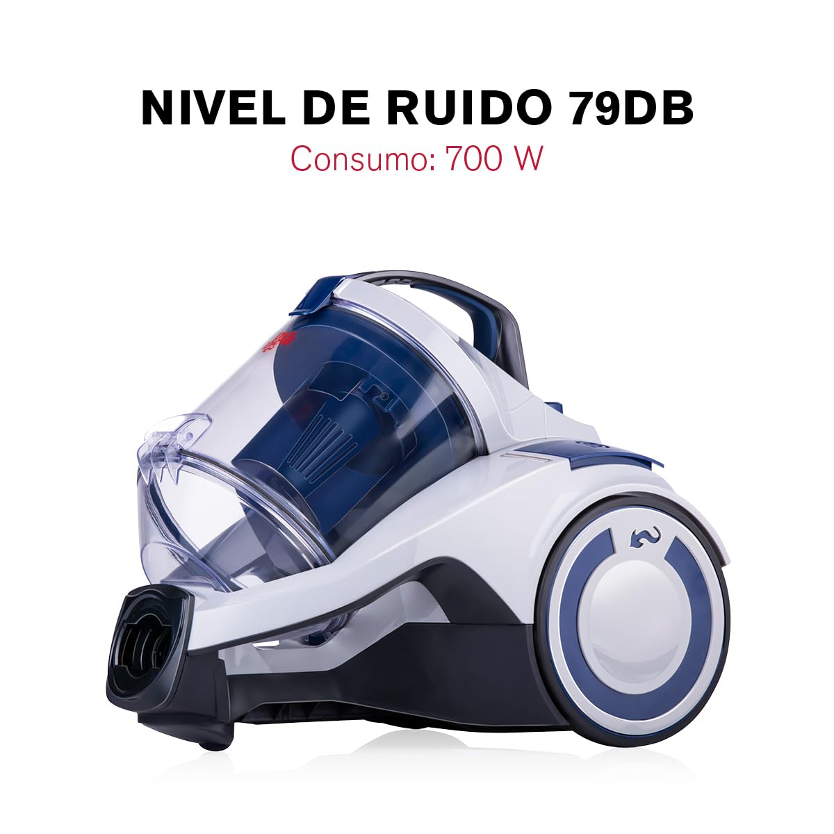 Dirt Devil Aspirador sin Bolsa DD2504 - Vacuum Cleaner 700W con Filtro HEPA 12 - Aspiradora Ciclónico con Cepillo Combinado, Boquilla para Rincones y Boquilla para Parquet