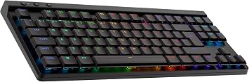 Logitech G G515 LIGHTSPEED TKL Low Profile Wireless Gaming Keyboard, LIGHTSYNC RGB, Slim Numeric Key Suitless Design, PBT Key Covers, English Key Arrangement, Black