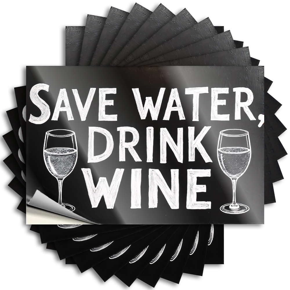 Decal Haves | Autumn Door Save Water, Drink Wine. for Drinking(8X12CM)