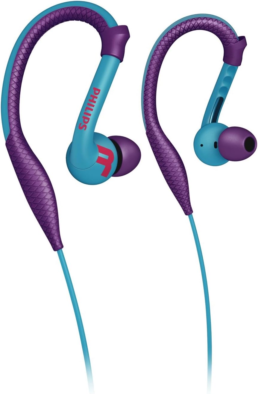 PHILIPS SHQ3200PP/28 Action Fit Sports Ear Hook Headphones, Purple