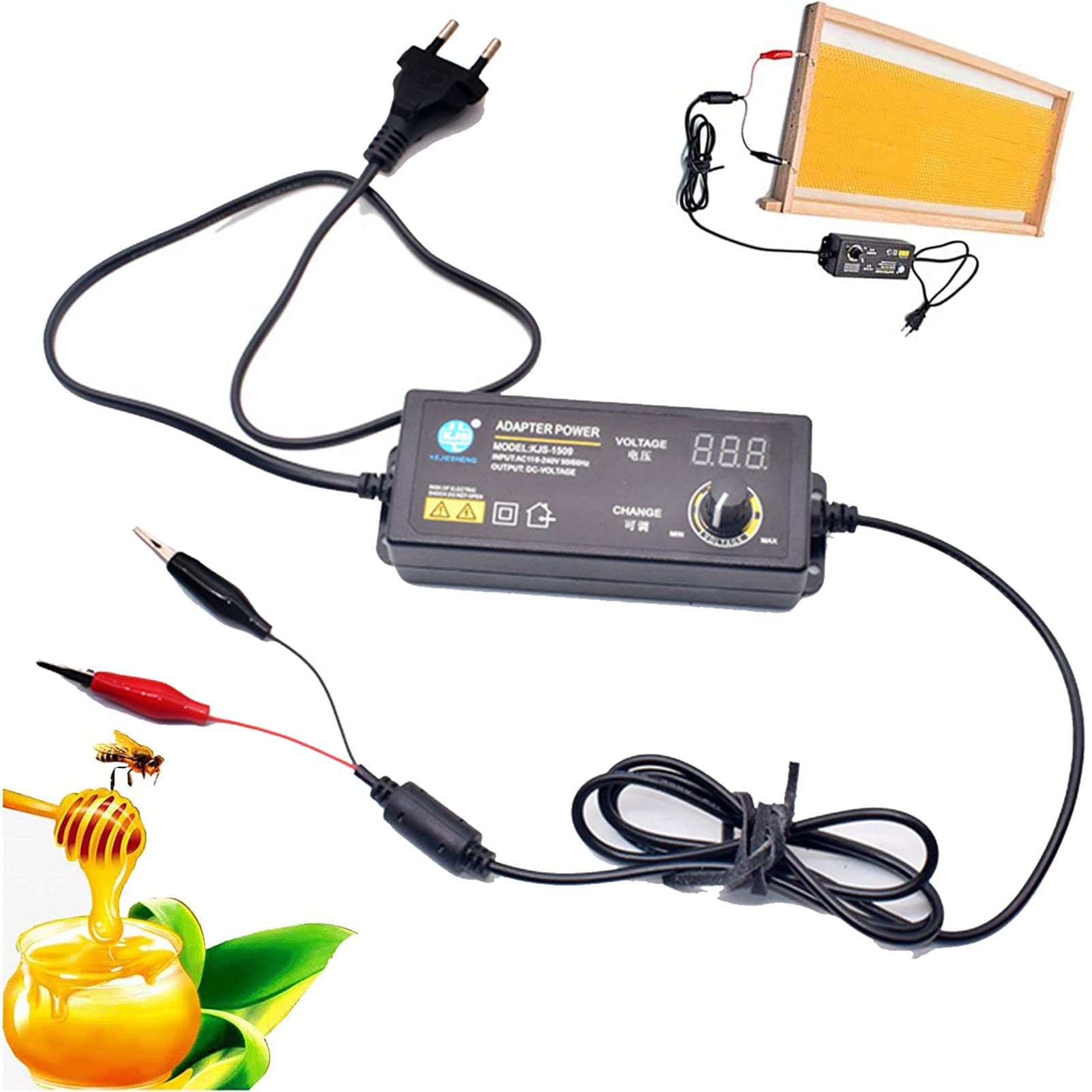 Agteruo Electric Wire Embedder Beekeeper Tool,Electric Embedder, 3-24V Adjustable Voltage Beekeeping Wax Foundation Wire Embedder,Lightweight Frames Wire Embedder For Beekeepers