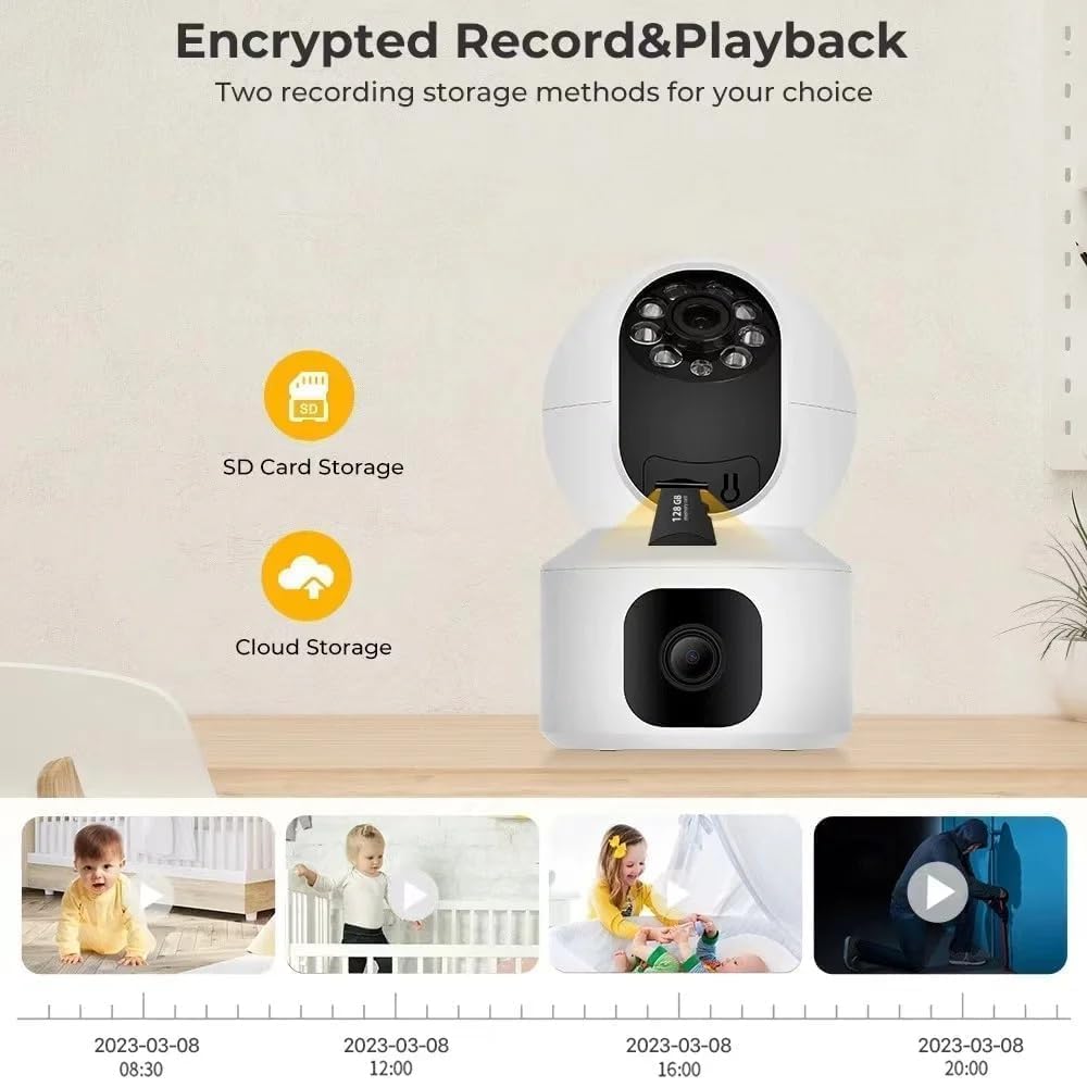 DDLC 5MP Indoor WiFi Smart CCTV Camera for Home | Full HD | Color Night Vision | Two Way Audio | Wireless Home Security Camera with Mobile App V380 Pro (CV Dual Lens) — Amazon image 7