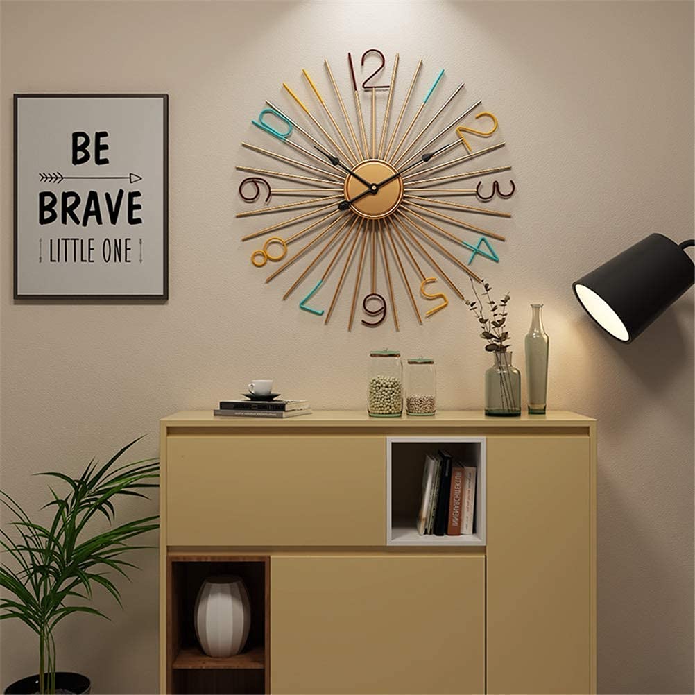 Orologio da Parete Moderno, Orologio da Parete Semplice in Metallo Alimentato A Batteria, Silenzioso, per Ufficio, Soggiorno, Arte Moderna, Decorazione per La Casa, Orolo,