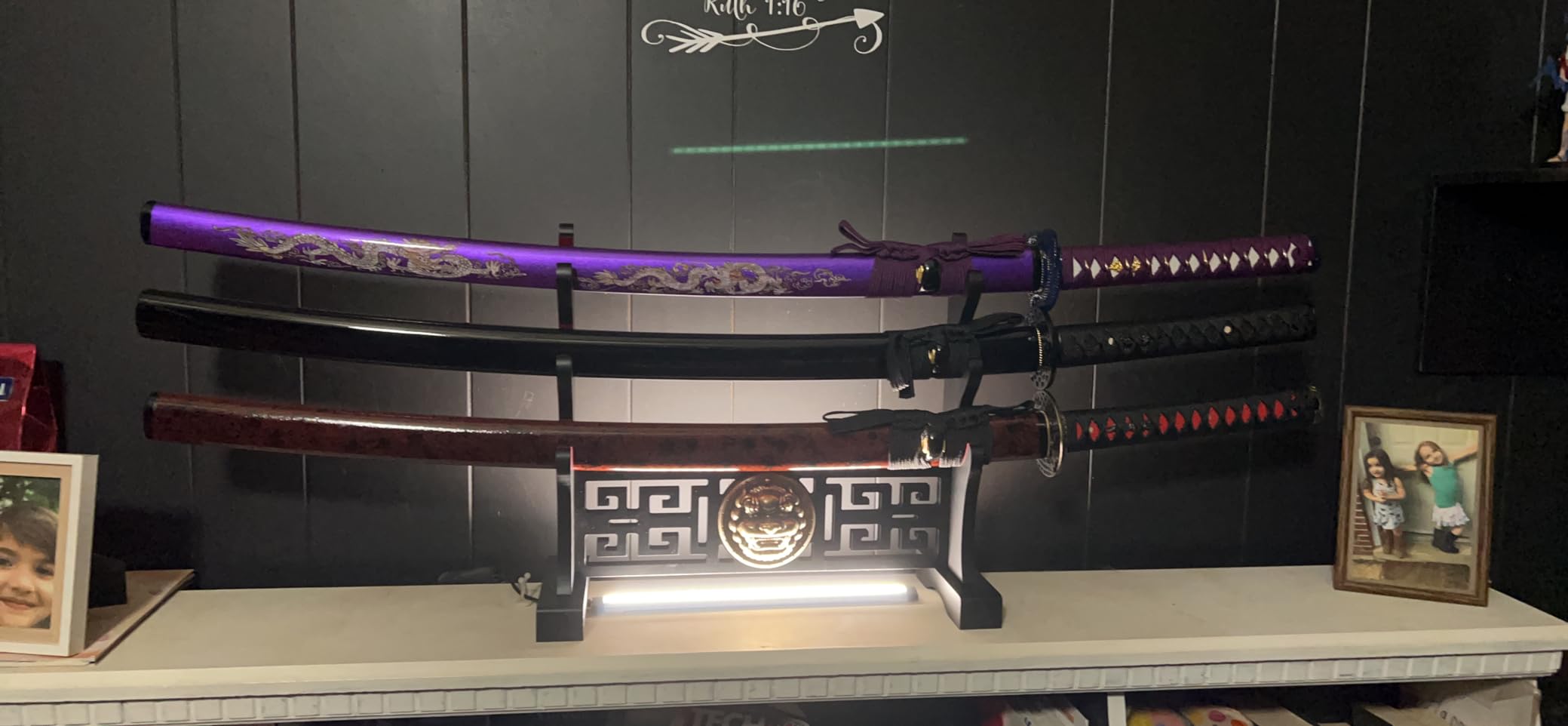 1095 steel-Handmade Japanese samurai sword with black Scabbard photo review