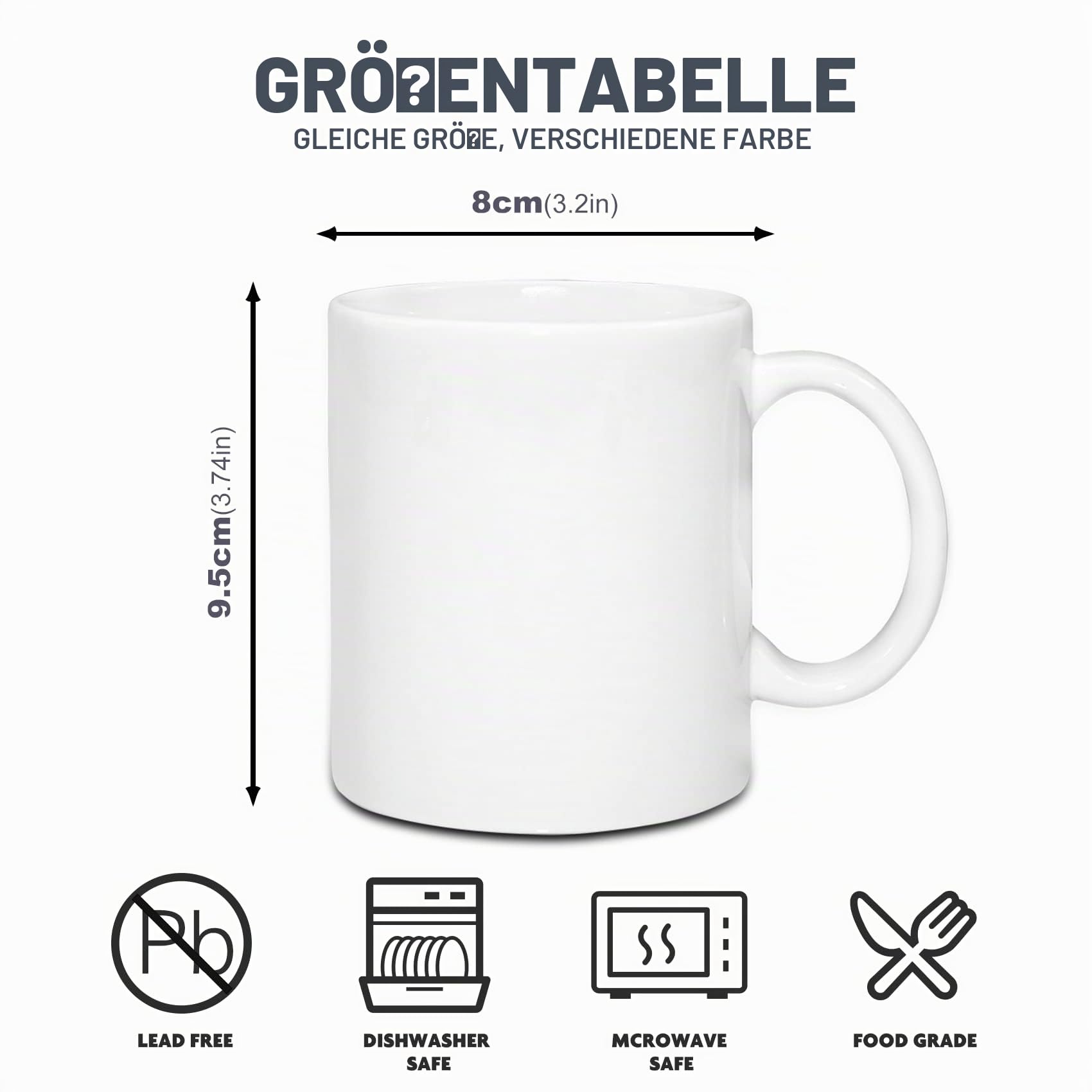 Sumex 12er-Set Sublimation rohlinge SublimationTassen Sublimationsbecher Weiß Keramiktasse,11 Unzen Tasse Sublimation für Kaffee Milch Tee