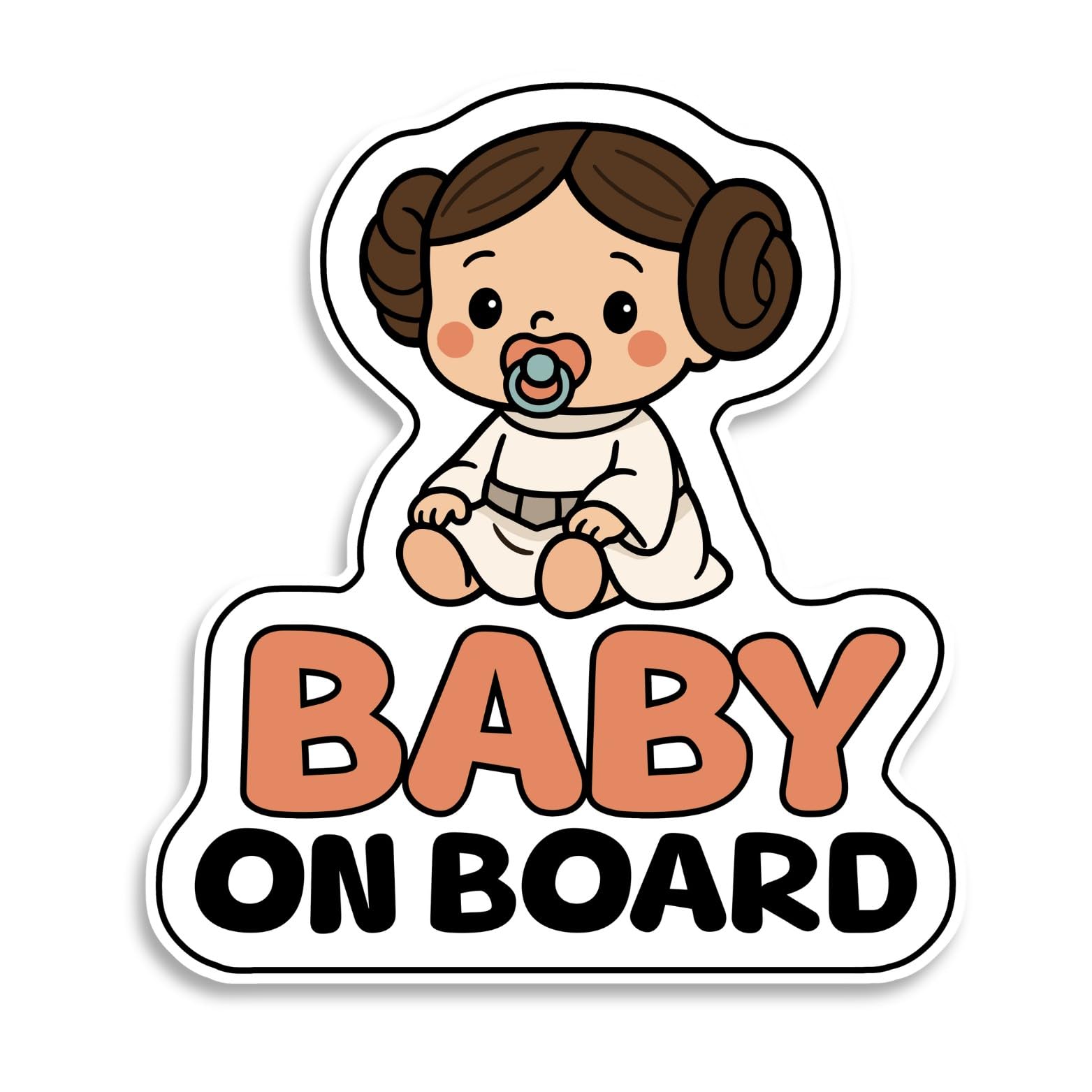 Bratiki Multicolour Baby On Board Sign For Car, Little Space Princess, High Visibility Window Sticker Badge, Easy Apply & Remove, Universal Safety Sign
