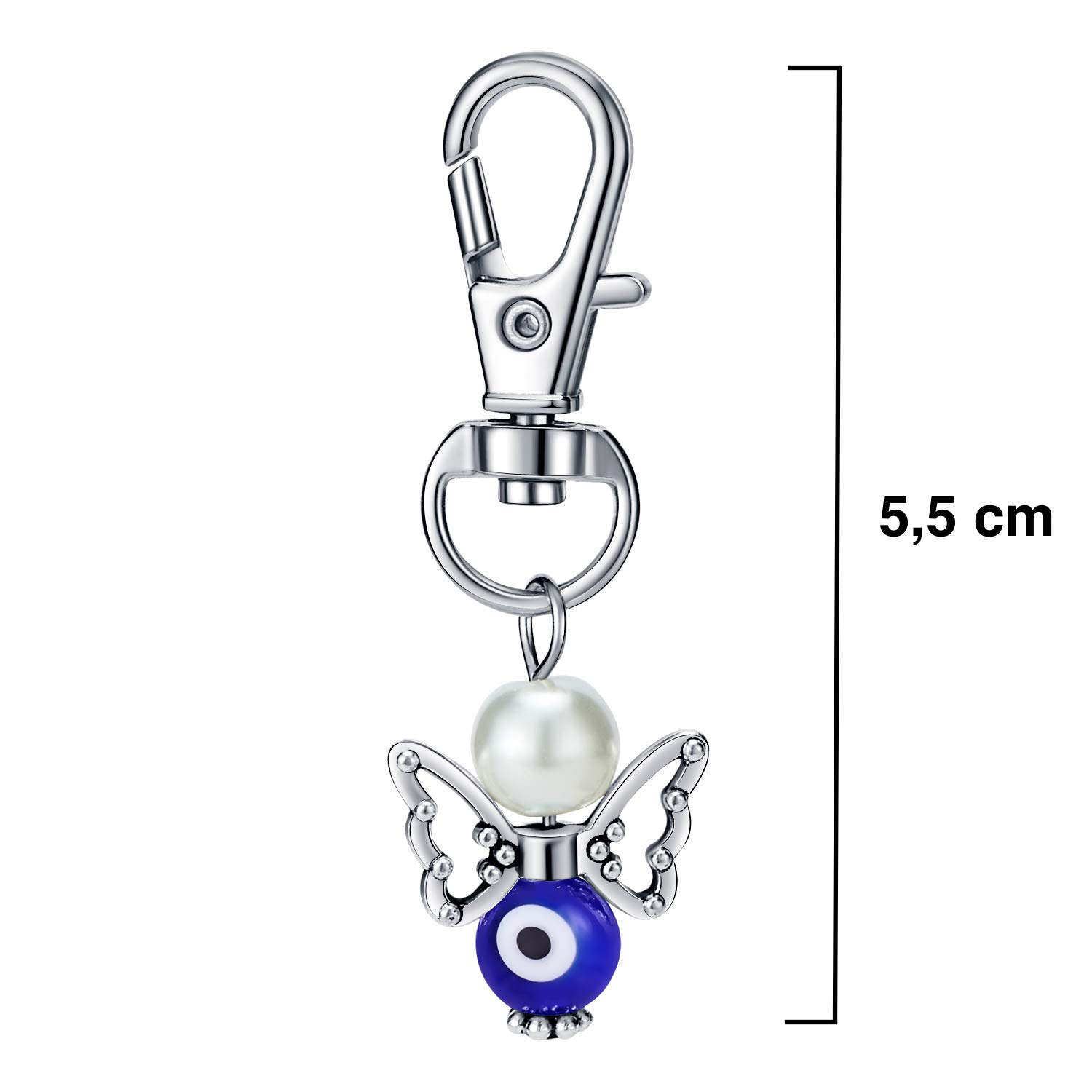 KyndOccasion 24 gastgeschenken bruiloft organza zakje – sleutelhanger doop verjaardag Nazar Boncuk cadeau voor gasten hanger bedankt kleine dank u