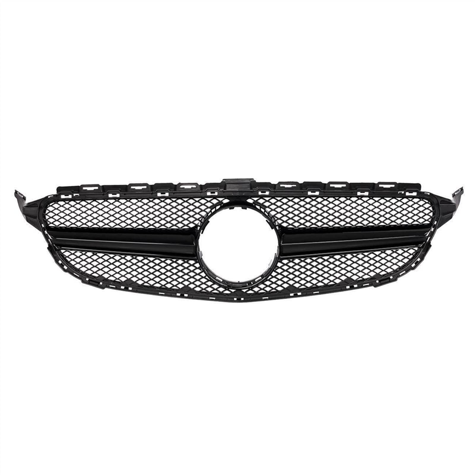 CHEVVY Griglie per Benz Classe C W205 2015-2018 Sport C200 C250 Black Car Griglia Superiore Grill + Paraurti Anteriore Spoiler Labbro Inferiore Splitter Accessori