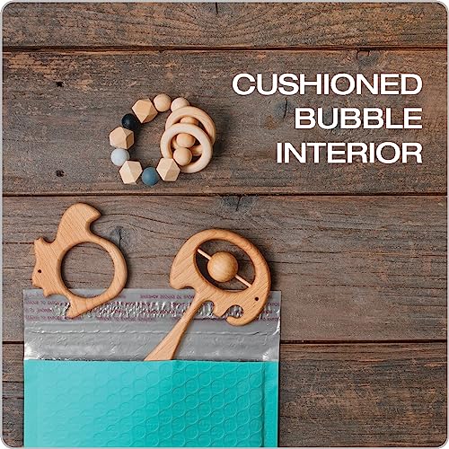 Image of Quality Park Bubble Mailers, 6 x 9 Inch, Teal Poly Mailers, Padded Envelopes, Shipping Envelopes, Water Resistant, Self Seal, 50 Per Box (QUA85857) (Pack of 4)