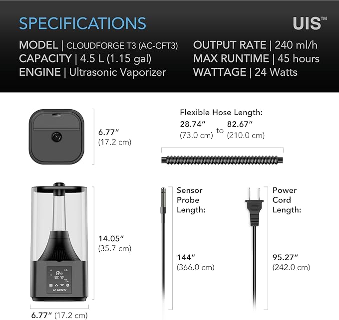 Take your grow space to the next level with the advanced features and precise moisture control of the EC ultrasonic vaporizer. Designed for ease of use and efficiency, this vaporizer is a must-have tool for any grower looking to create the ideal environment for their plants. Upgrade your setup today and experience the benefits of optimized humidity levels for maximum plant growth and health. Description by ChatGPT.