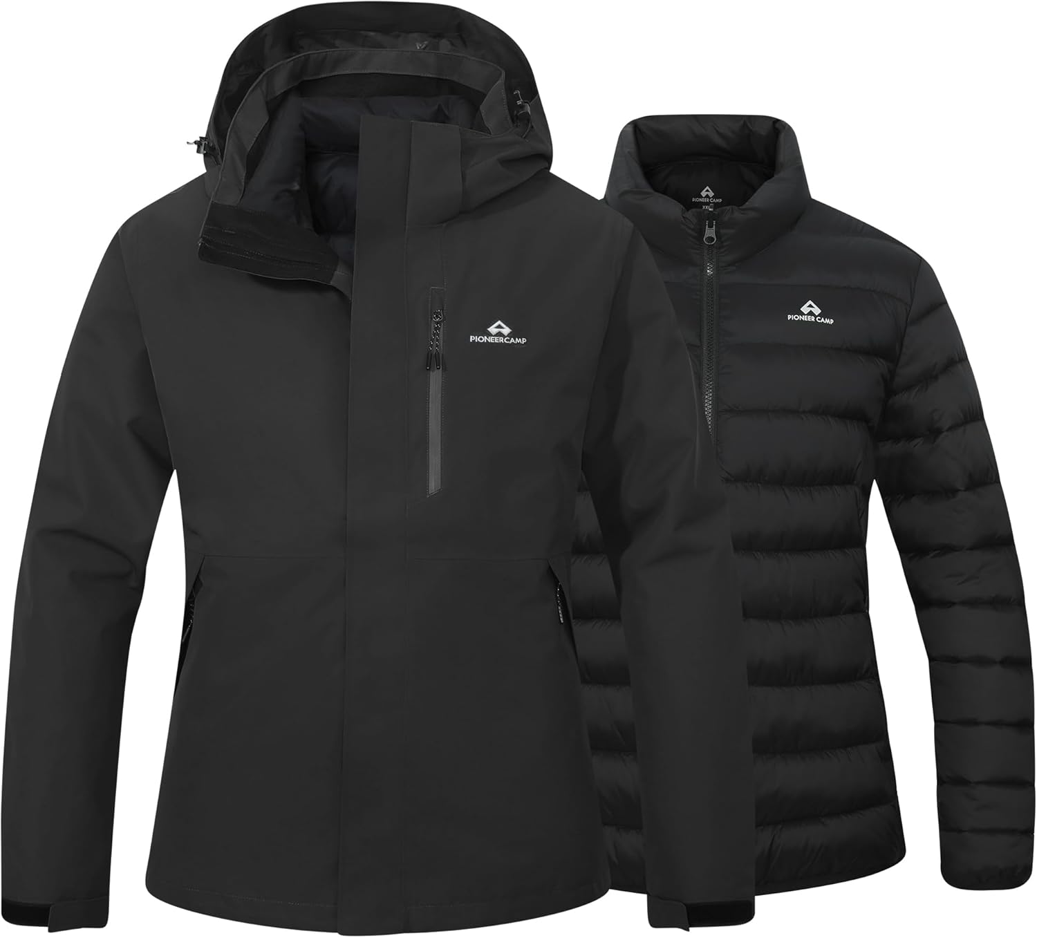 Pioneer Camp Women's 3 in 1Waterproof Ski Snow jacket Windbreaker Insulated Puffer Liner Jackets Winter Raincoat Outdoor