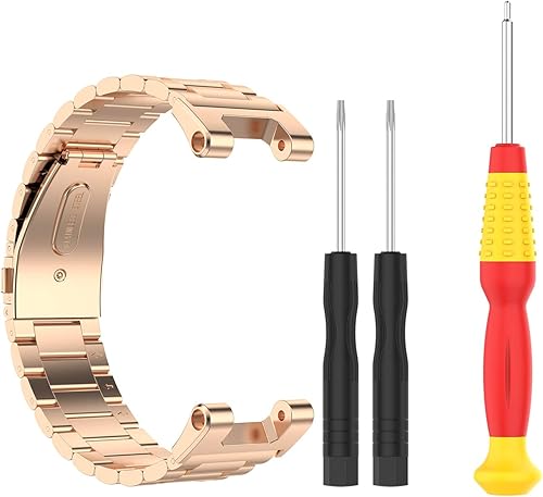 Miniatura 8 de FitTurn compatible con bandas Amazfit T-Rex, pulsera de repuesto con clase de acero inoxidable sólido de metal ajustable correa de pulsera con