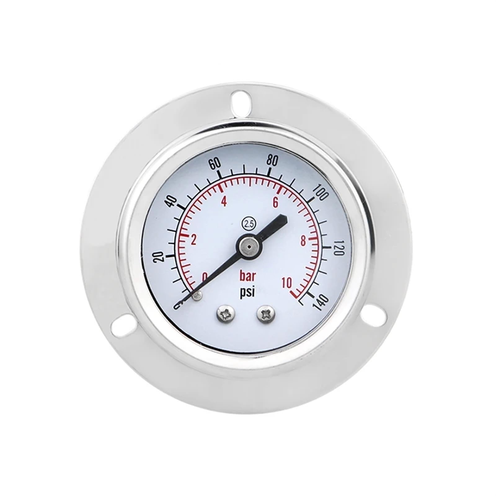 Manómetro de presión de Agua y Gas de 50 mm -1-0-600 Bar, conexión Trasera con Brida, Caja de Acero Inoxidable, Junta de latón (Color: BSP(G) 1-4, tamaño: 0-10 Bar)