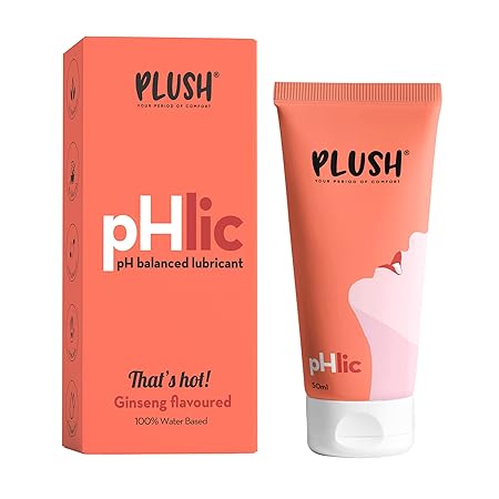 Plush pHlic Aloe Infused Personal Lubricant For Men & Women- Ginseng, 50ml | Skin Friendly pH Balanced Lube Helps Prevents Dryness | Easy To Wash Off & Convenient For Use