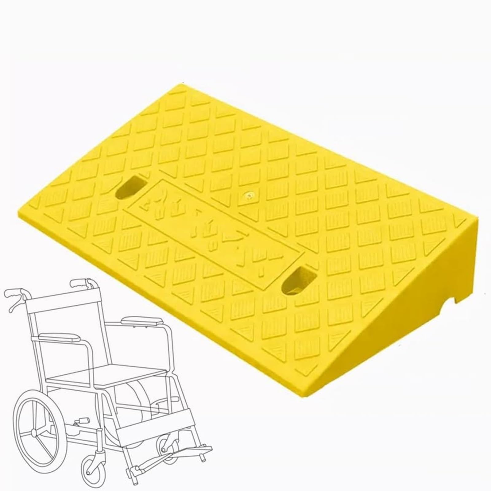 Portable Heavy Duty Curb Ramp for Wheelchairs and Mobility Scooters - Rubber Threshold Ramp for Driveway Access