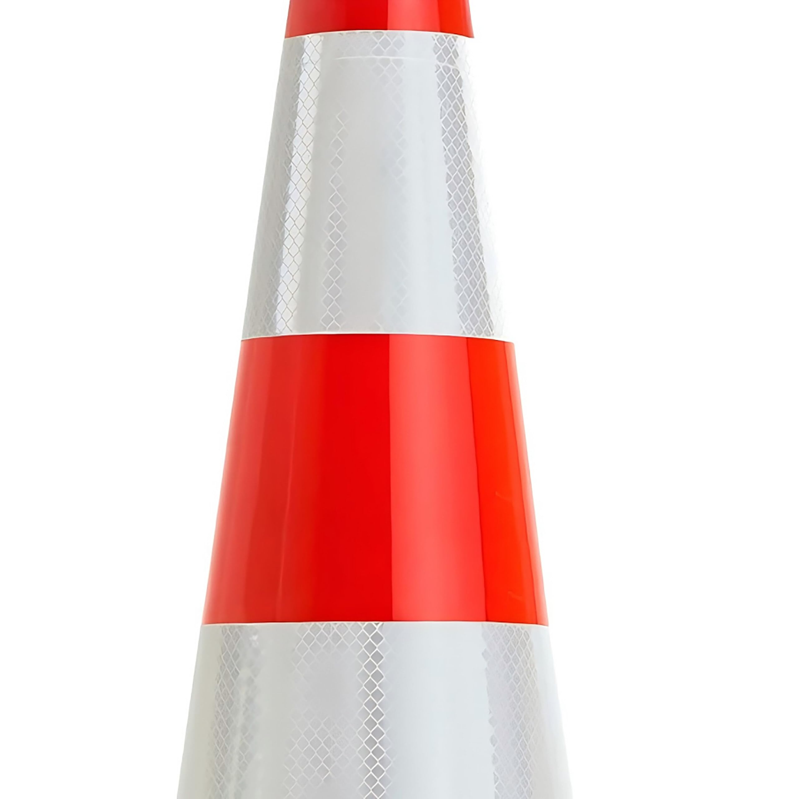 Relaxdays Leitkegel, 90 cm, Absperrkegel, hohe Sichtbarkeit, reflektierend, Pylon Baustelle, PVC & Gummi, orange/Silber