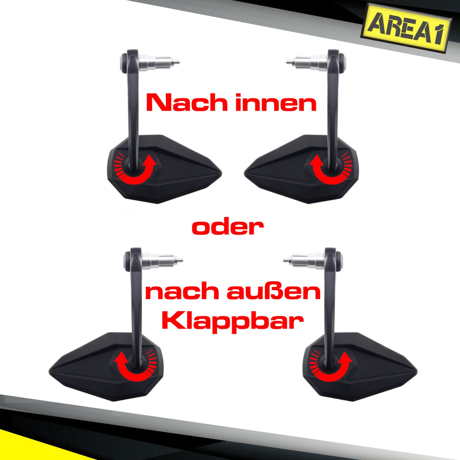 Area1 Lusterko motocyklową CNC końcówki kierownicę motocykl zestaw lusterko wsteczne 7/8" (prawe + lewe). Nadaje si? równie? do skuterów