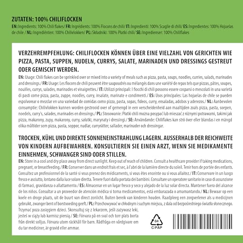 Alpi Nature Chiliflocken scharf 500g, Chilischoten, Chili Gewürz, scharfe Gewürze, Capsicum annuum