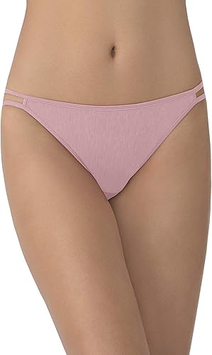 Vanity Fair Bragas de bikini con tiras iluminadas para mujer, elástico sedoso y ribete satinado