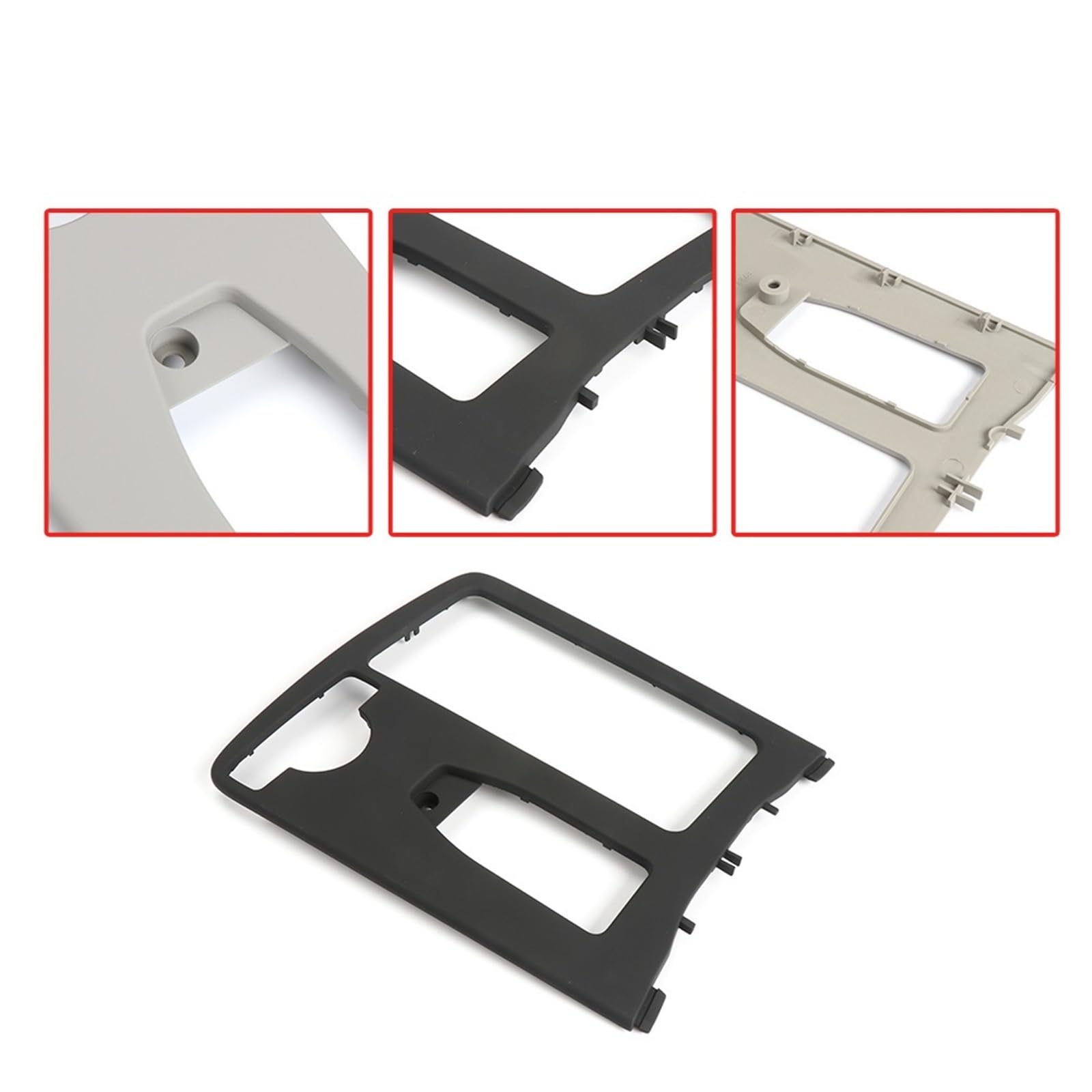 Folia na panel‌ Okleina skrzynia biegów‌ Osłona uchwytu na kubek na konsolę środkową pasuje do Mercedesa Benz W204 Klasy C 2007-2014 2046800107 Auto Wymiana wnętrza samochodu(Gray)