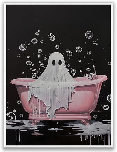 Divertido arte de pared de Halloween, bonito estampado de fantasma, póster vintage de academia oscura, decoración espeluznante y fantasma, arte de