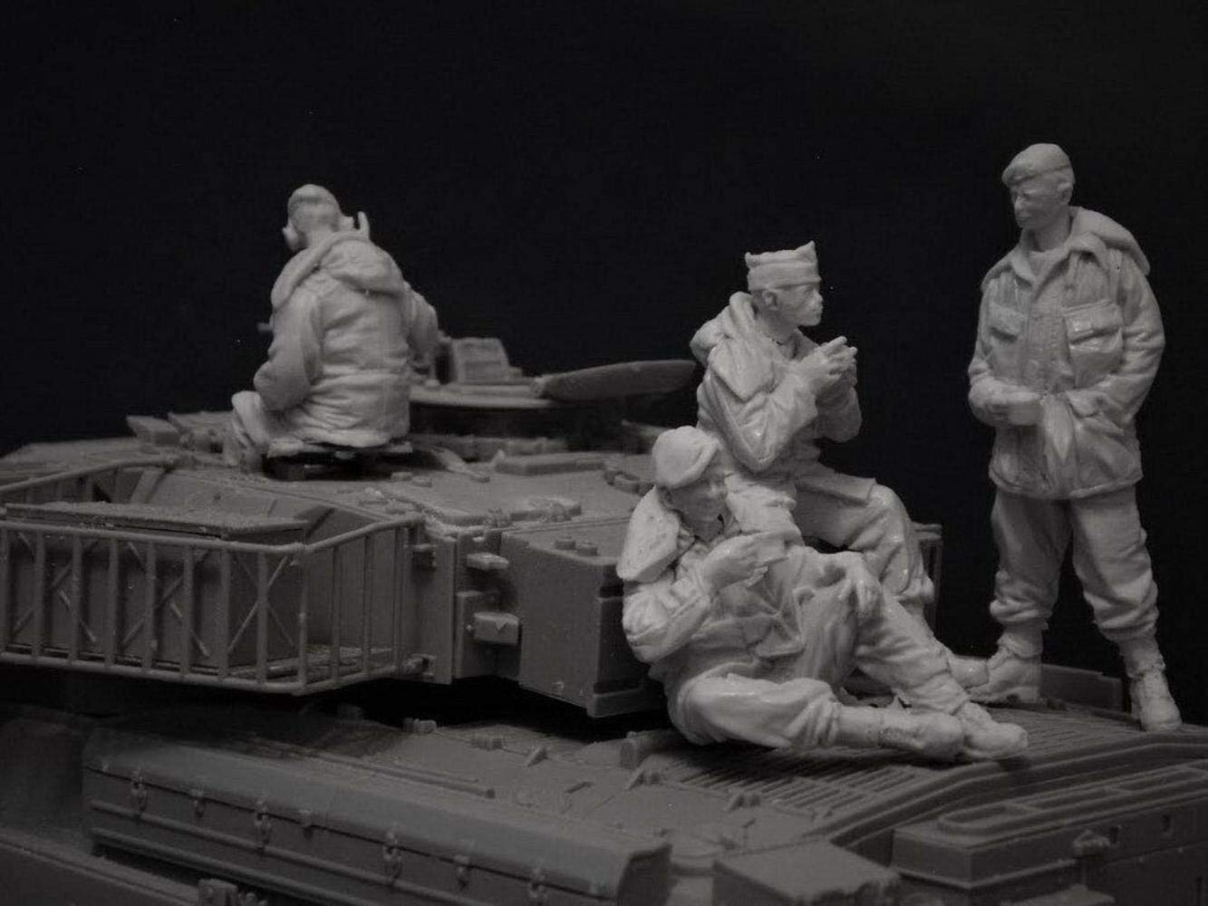 Figurine en résine 1/35 équipage militaire ancien pour maquette GK à peindre