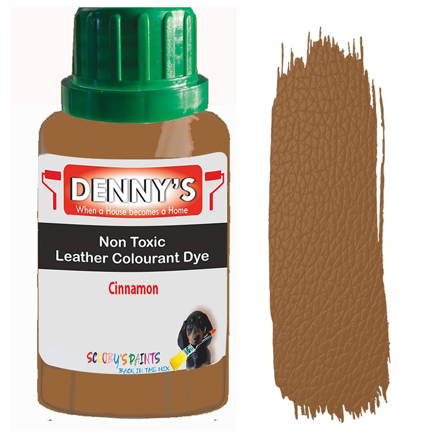 All in One Leather Colourant Self Seal Leather Dye Repair Paint for Furniture, Sofas, Car Seats (Cinnamon, 250ml Bottle)
