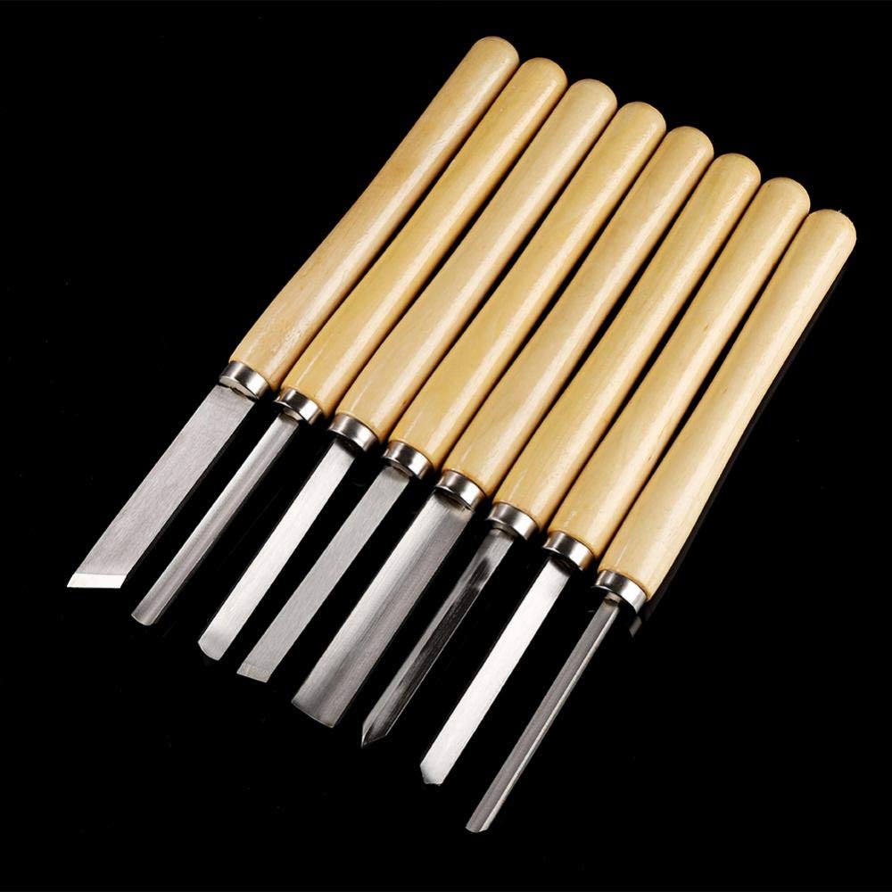 Tornio in legno Set tornitura, 8pz Tornio a scalpello Set tornitura Utensili per legno Sgorbio inclinazione Partimento