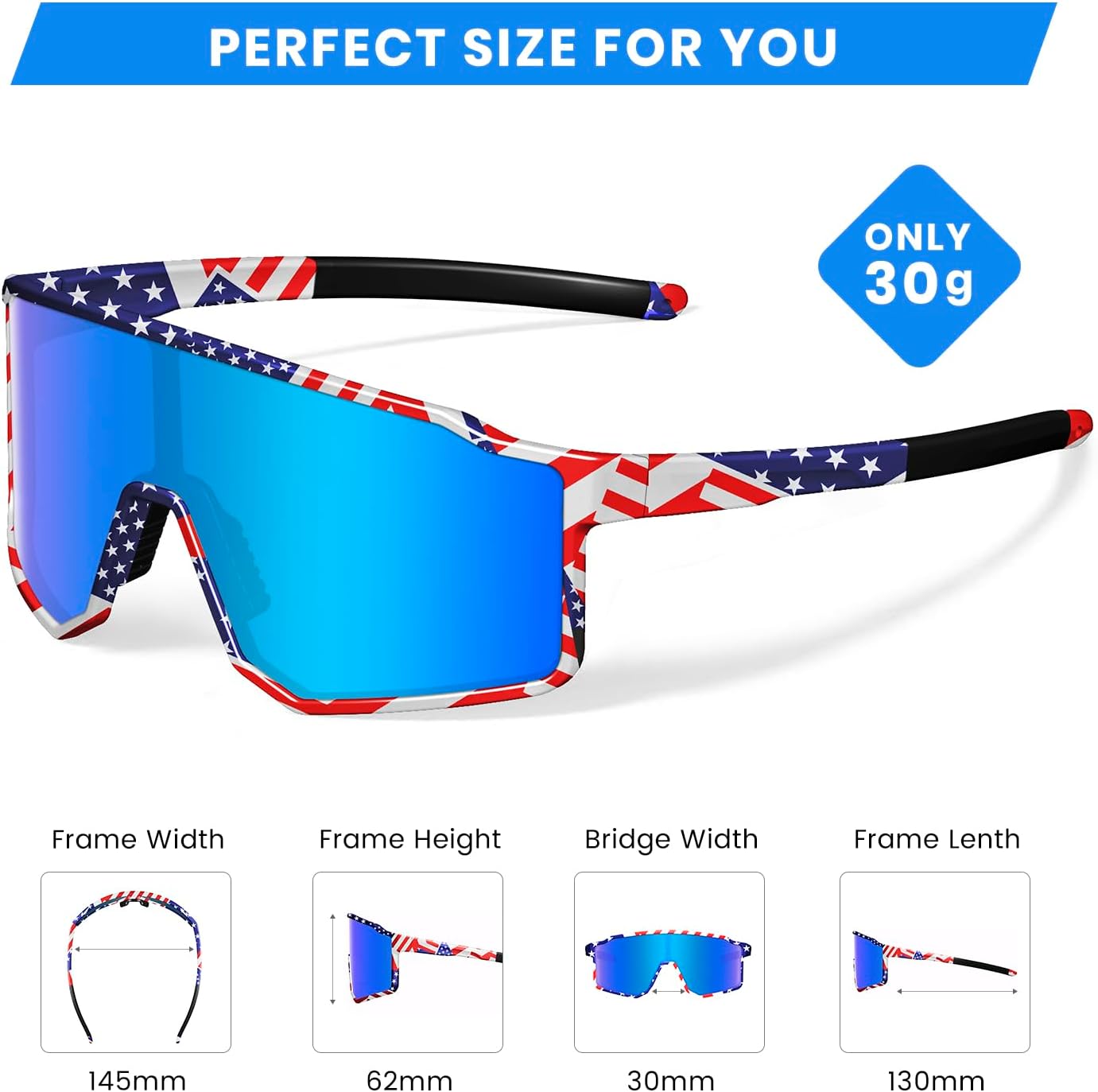 Polarized Kids Sunglasses, UV400 Protection Baseball Sunglasses for Youth Boys Girls, Softball Cycling Running Sports Glasses