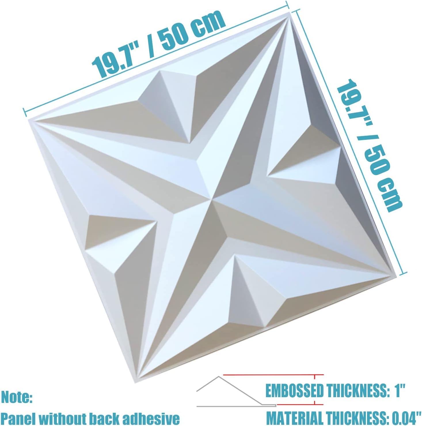 MIX3D 3D Wall Panels, Star Textured White PVC Wall Panels for Interior Wall Decor, Pack of 12 Tiles 32 Sq Ft : Tools & Home Improvement