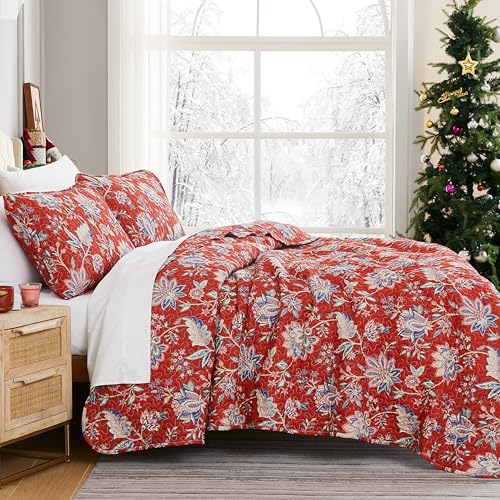 雅各宾柳树花卉图案绗缝被套装